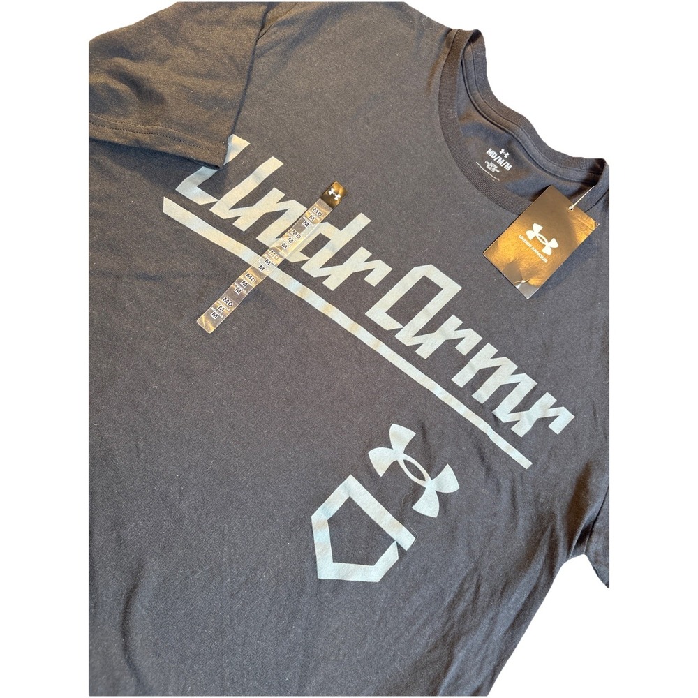 Under Armour Mens Loose Short Sleeve Baseball T-Shirt Black Grey Medium